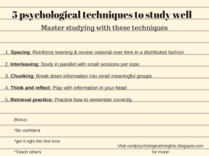 5 scientific study tips and techniques: Interleaving, spaced-repetition, retrieval practice...