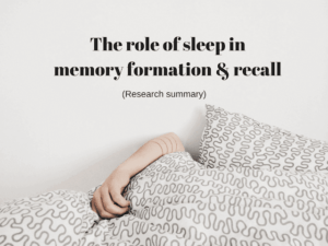 Do not underestimate the effect of sleep on memory