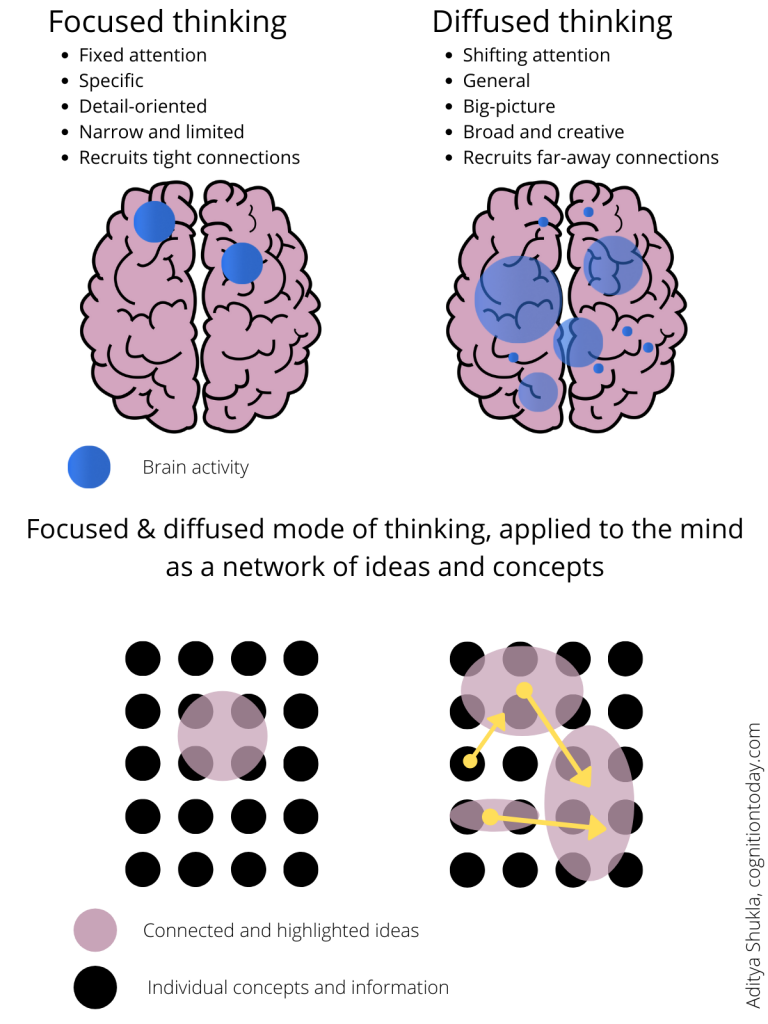 Focused and diffused thinking