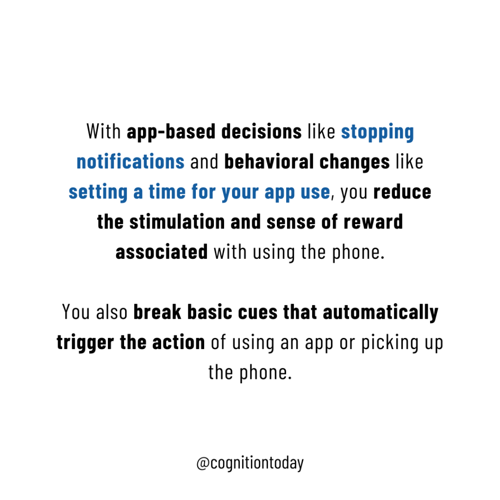 Behavioral changes can break the excessive phone use habit