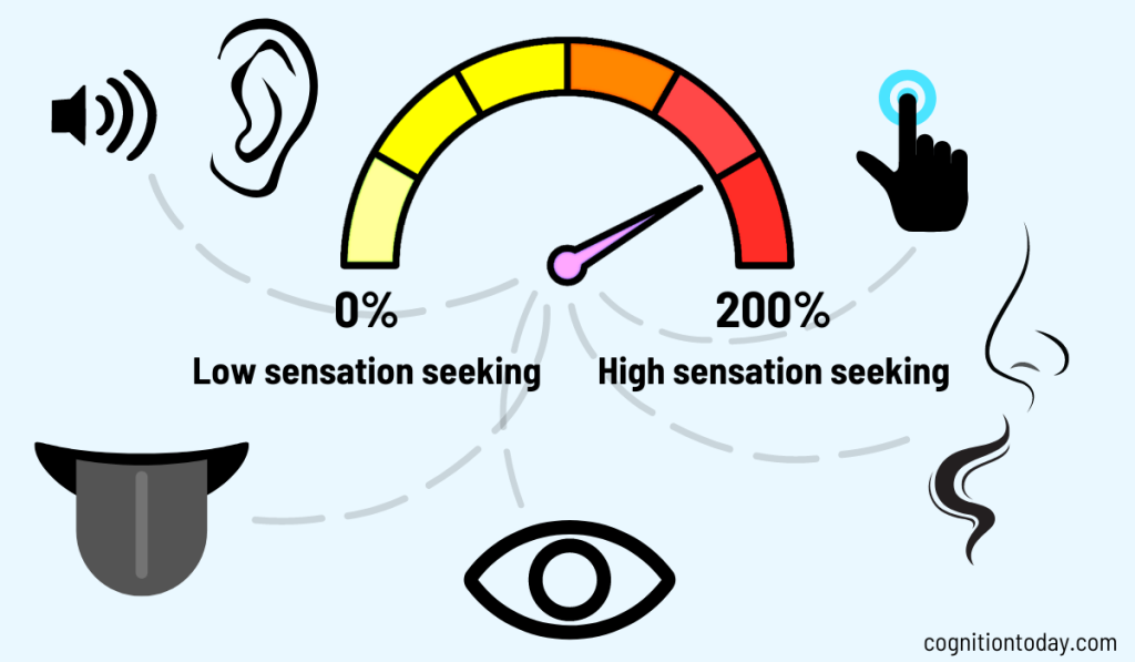 sensation seeking: The senses desire intense, new, varied, and complex stimulation